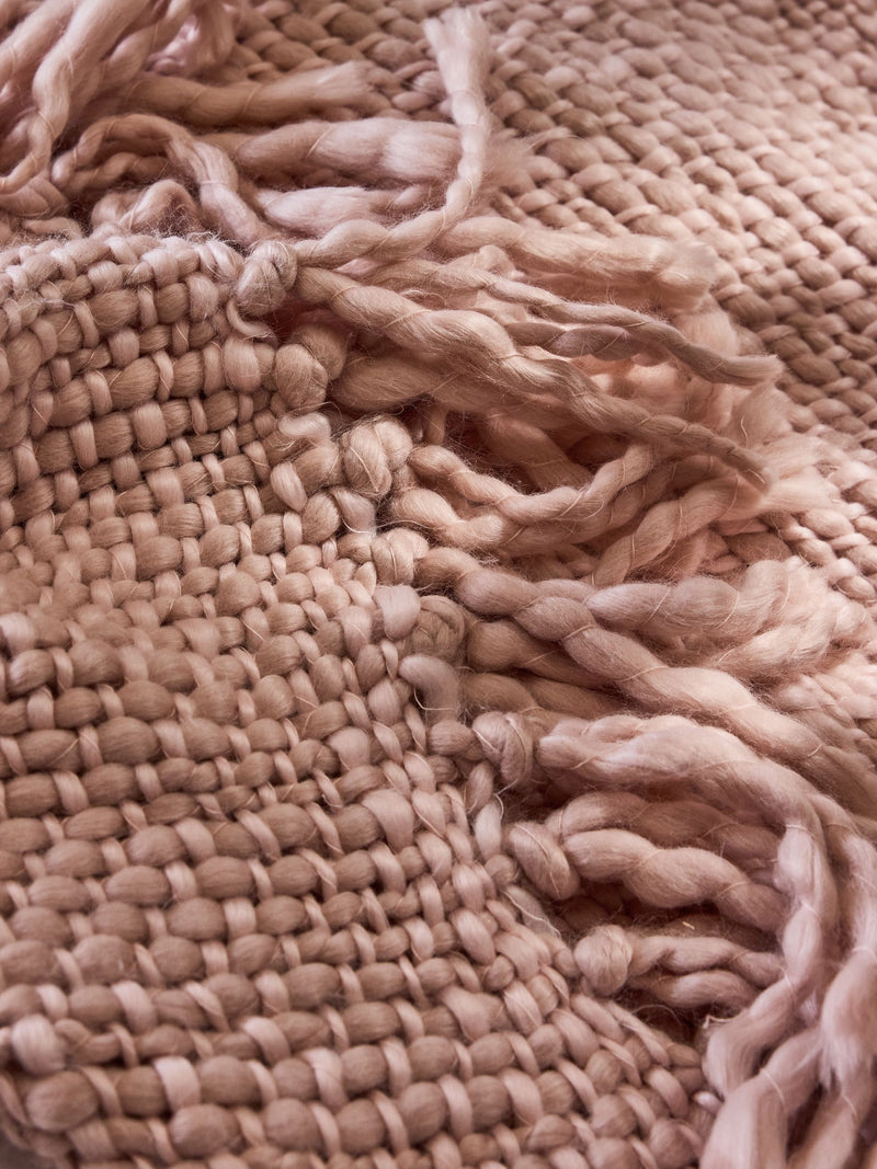 Laura Ashley chunky woven throw plaster pink 170x130cm - British product