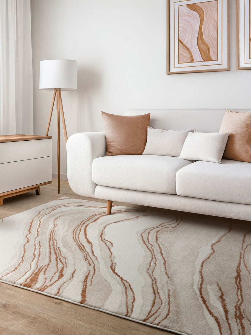 Asiatic Rugs Mirage Quartz terracotta rug with deep pile (British brand)
