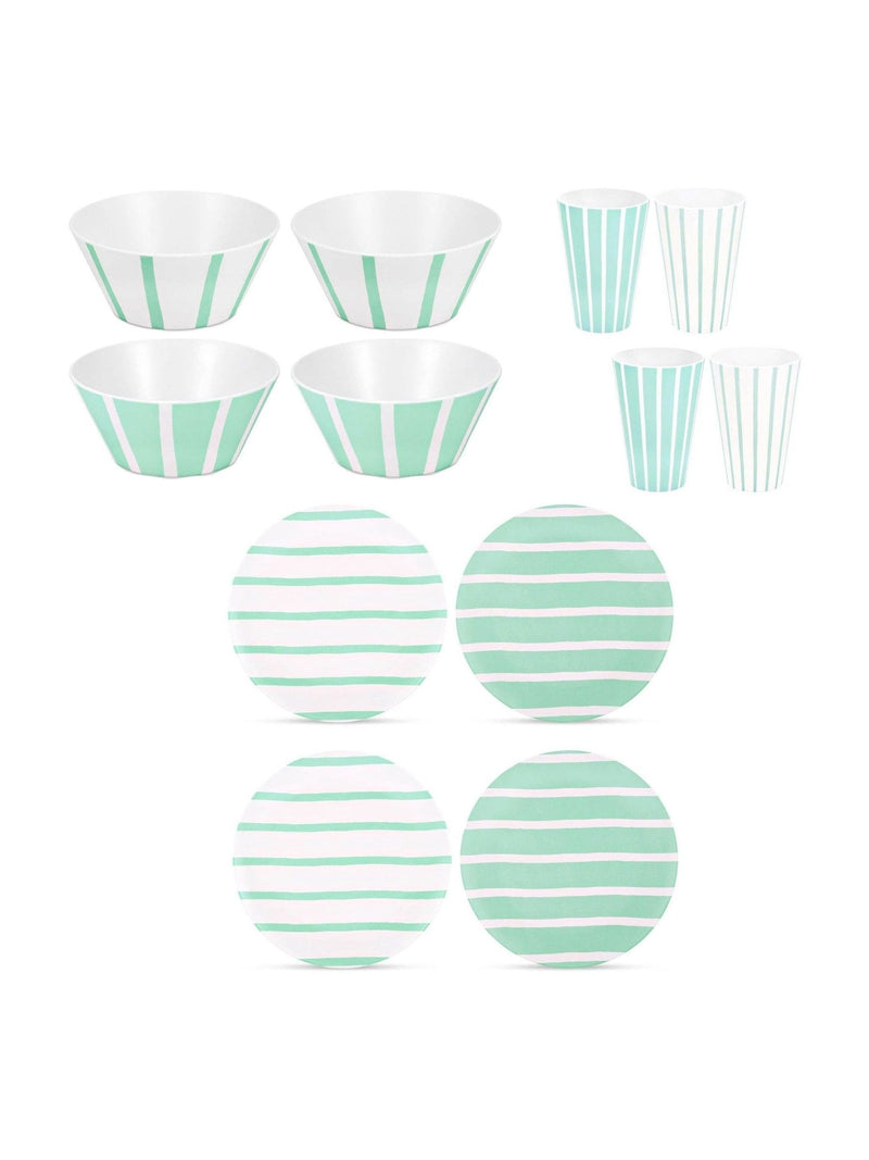 Bayside mint Thurlestone picnic dinner set 12 piece - British product