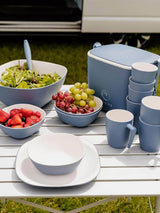 Next Bayside Blue Pool Two Tone 12 Piece Picnic Dinner Set- Buy online at McGrocer