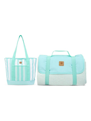 Bayside Mint Tote skulderkjølebag med piknikteppe isolert pikniksett 14L