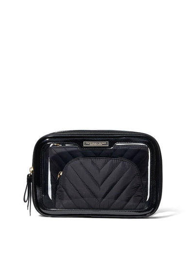 Victoria's Secret Schwarzes 3-teiliges Kosmetiktaschen-Set