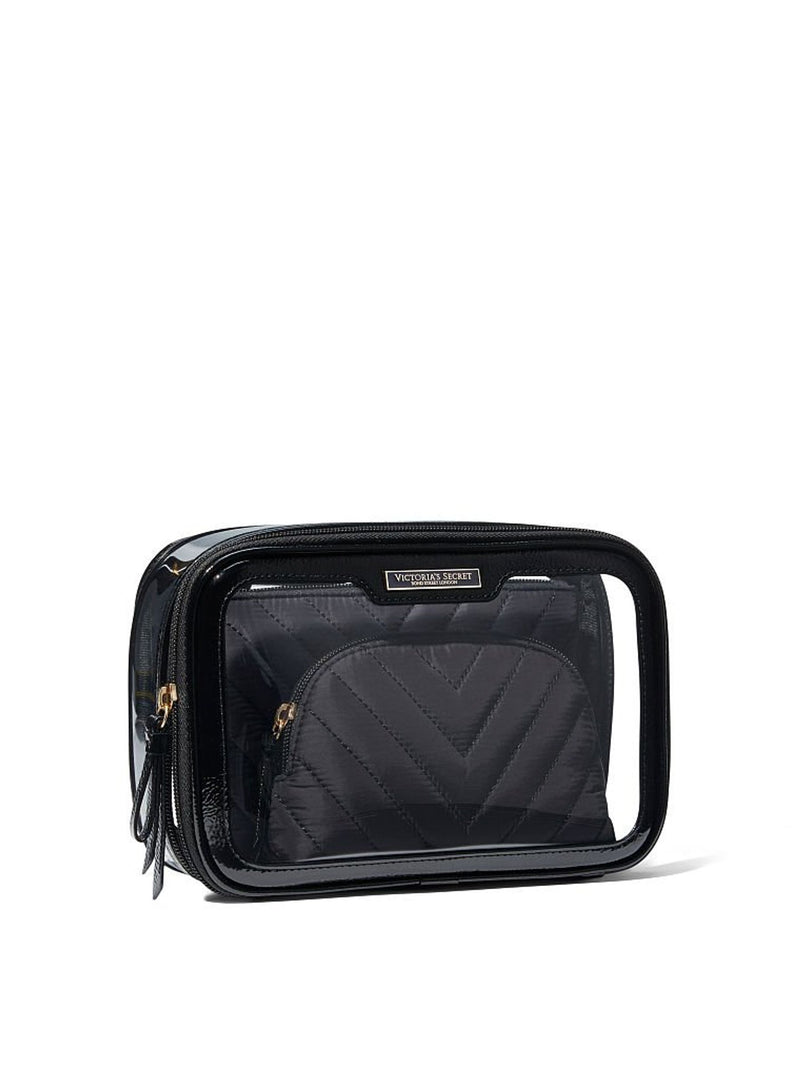 Victoria's Secret Black 3 Piece Makeup Bag Set (British brand)