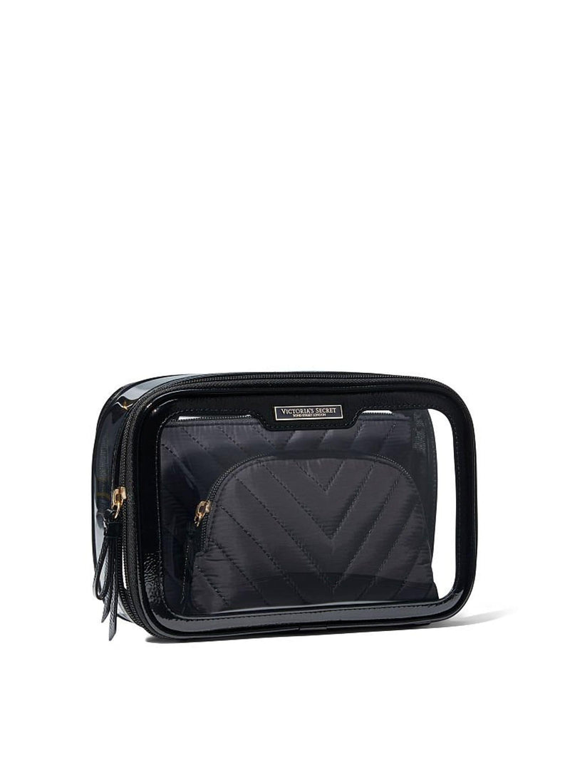 Victoria's Secret Black 3 Piece Makeup Bag Set (British brand)