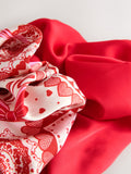 Red Valentine patchwork scrunchies 2 pack, UK version