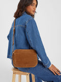 Accessorize small brown suede cross-body bag, imported from the UK