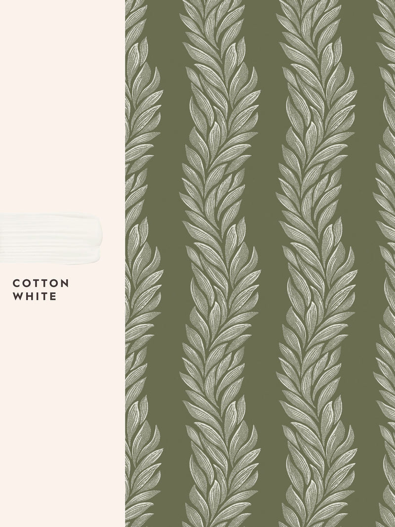 Laura Ashley olive green wallpaper 52cm x 10m, imported from the UK