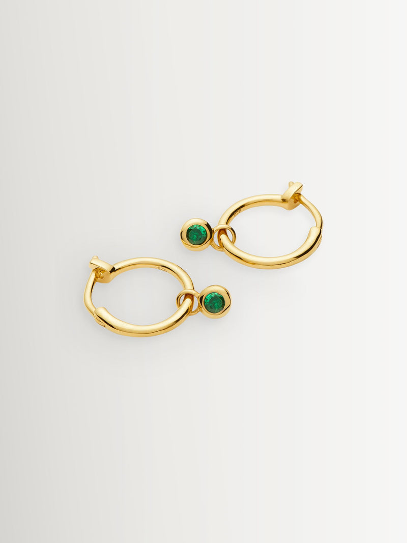 Missoma gold tone tennis charm mini hoop earrings, imported from the UK