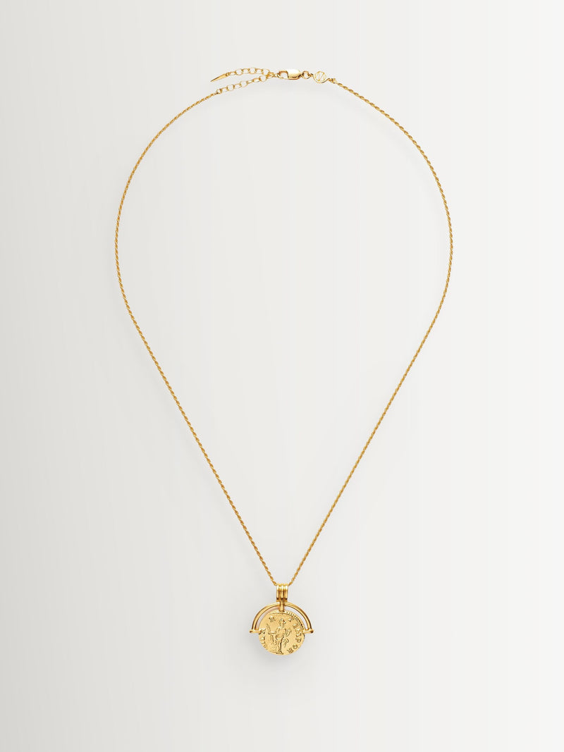 Missoma gold tone Roman arc coin pendant necklace - British product