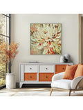 Botanic wall art with chrysanthemum flower 81cm x 81cm - British product