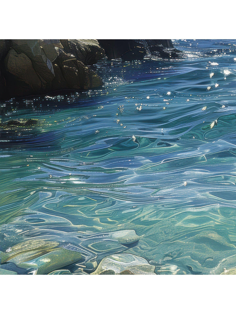 Art Marketing blue crystal waters wall art 81cm square - British product