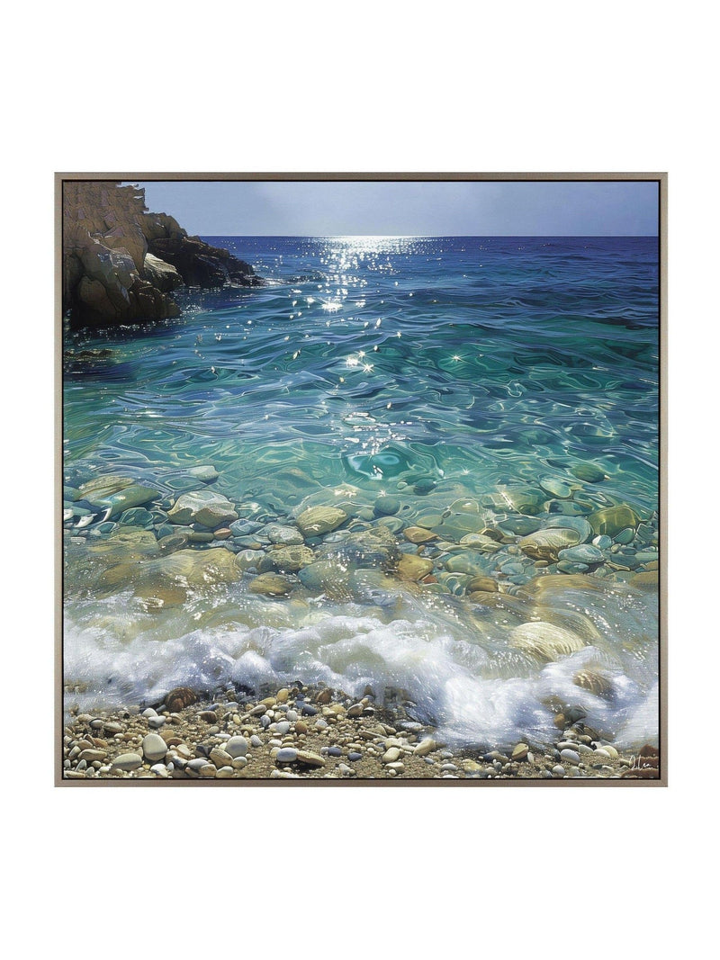 Art Marketing blue crystal waters wall art 81cm square - British product
