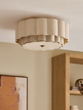 Natural Larson ceiling light flush fitting 45cm, imported from the UK