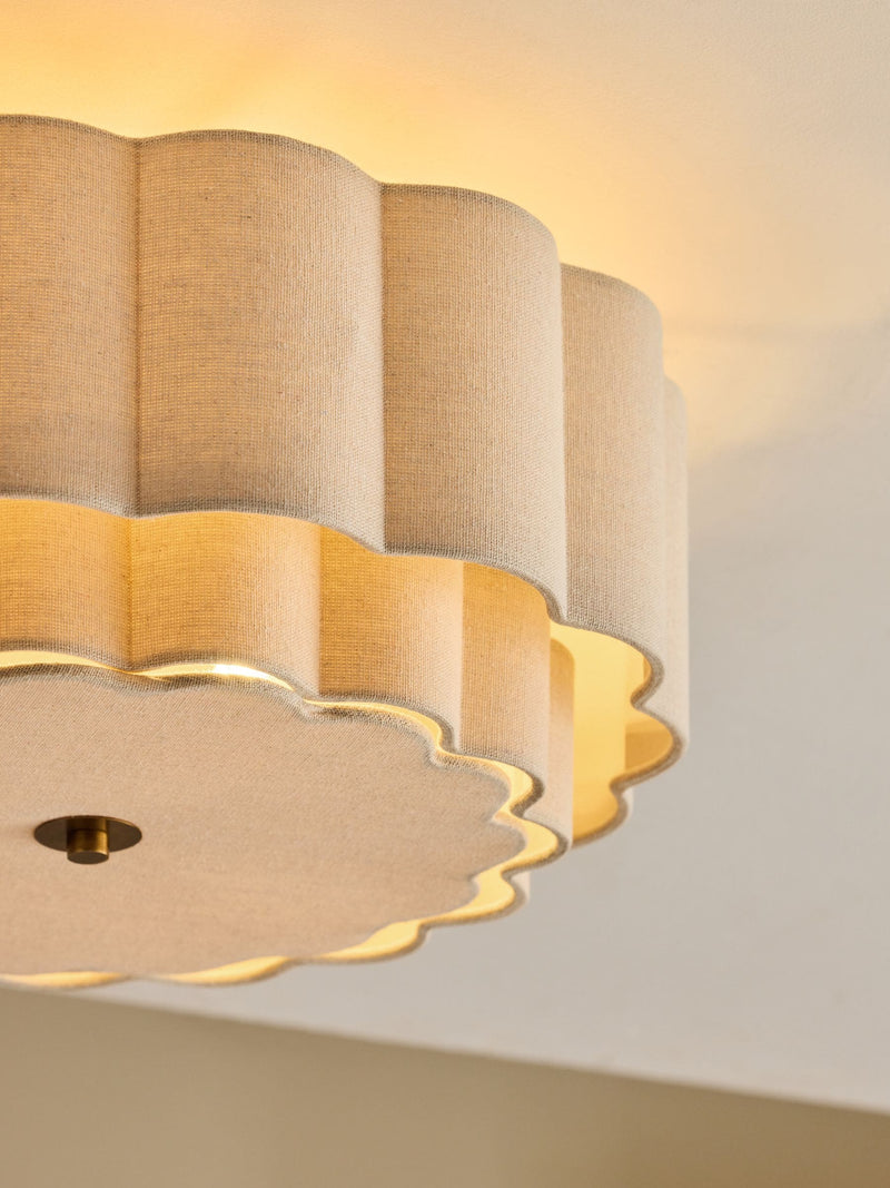 Natural Larson ceiling light flush fitting 45cm, imported from the UK