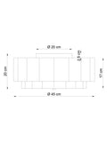 Natural Larson ceiling light flush fitting 45cm, imported from the UK