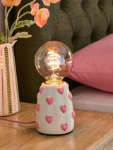 Next Pink Hearts Table Lamp (Height 11.5cm, Diameter 10.5cm)- Buy online at McGrocer