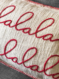 Gallery Home red Christmas cushion with Falala stitching 50cm - British product
