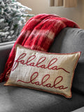 Gallery Home red Christmas cushion with Falala stitching 50cm - British product