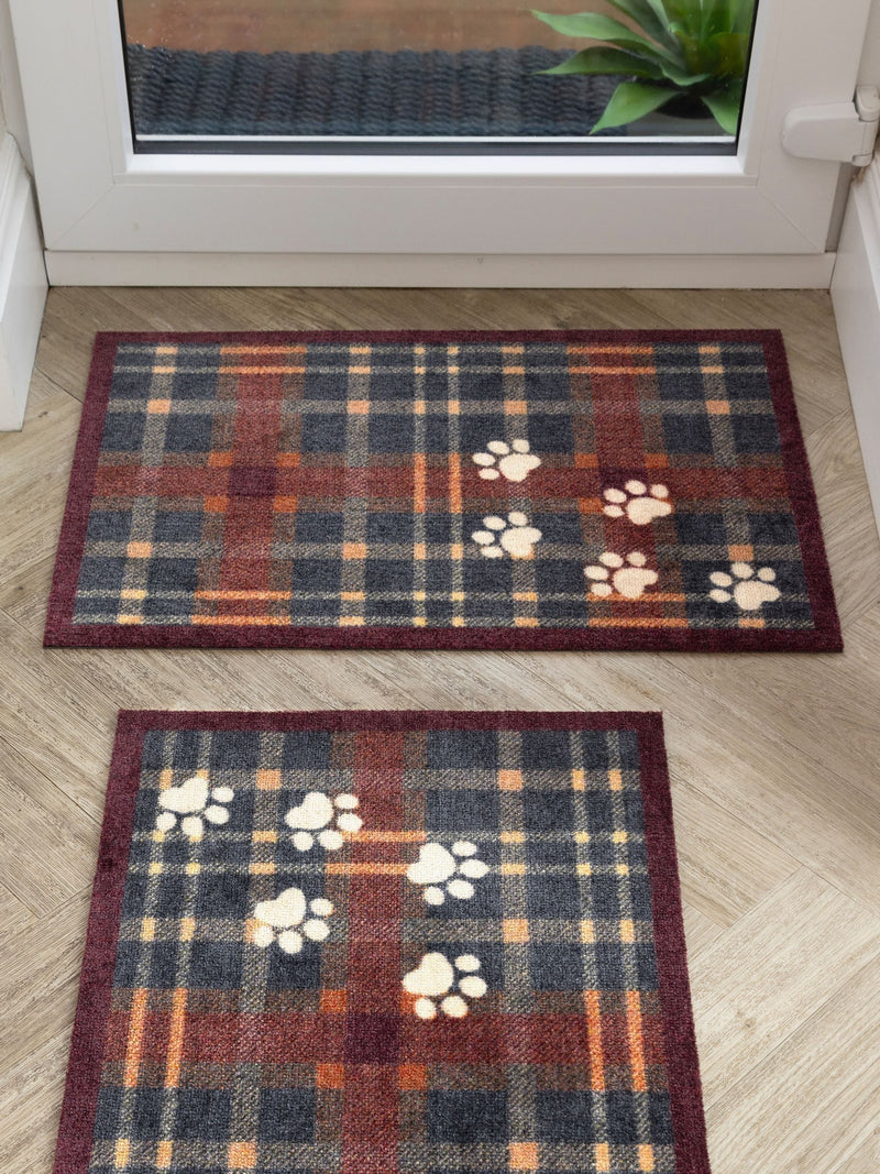 Howler & Scratch blue plaid pet mat 50x75cm, imported from the UK