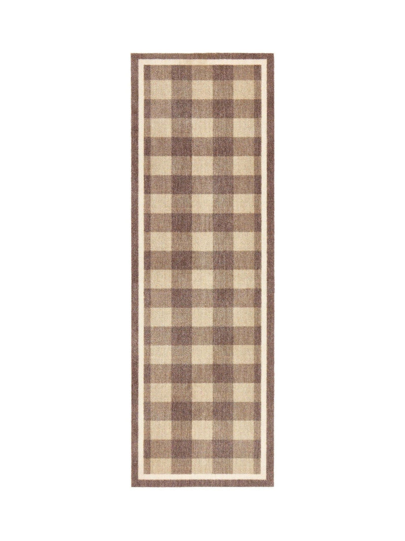 Howler & Scratch brown plaid home runner 50x150cm, UK version