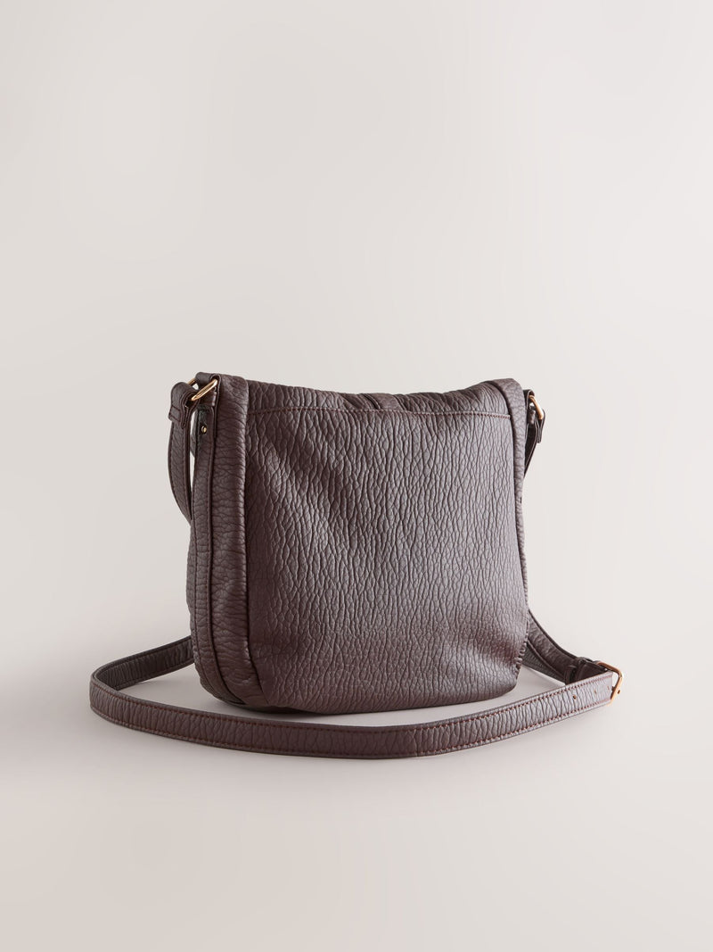 Chocolate brown messenger cross body bag UK version