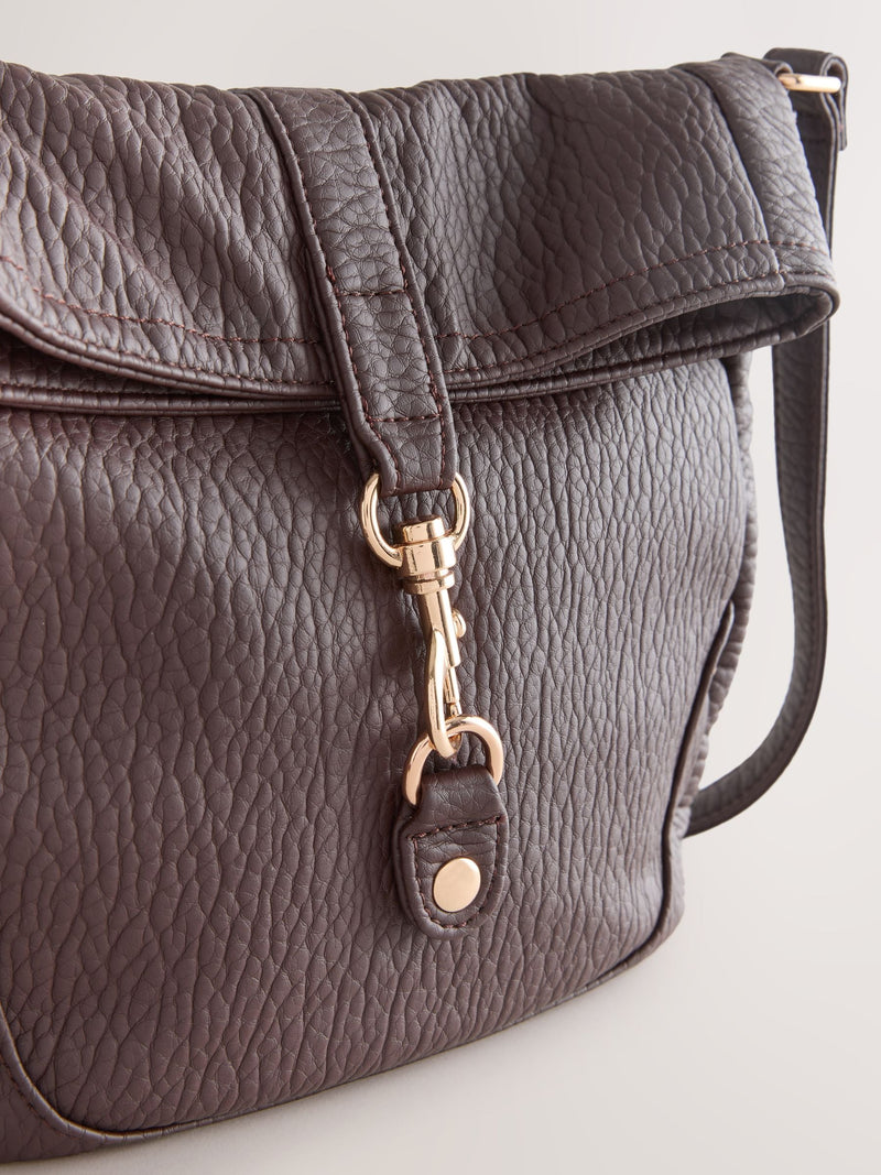 Chocolate brown messenger cross body bag UK version