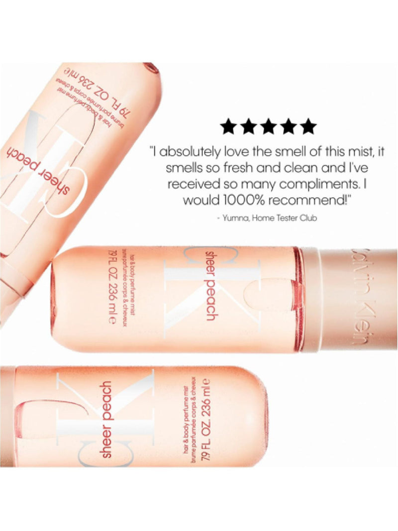 Calvin Klein Sheer Peach Hair & Body Perfume Mist 236ml - British product