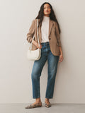White leather scoop cross-body bag with adjustable strap, UK version
