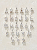 Posh Totty Designs silver tone CZ initial necklace, imported from the UK