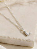 Posh Totty Designs silver tone CZ initial necklace, imported from the UK