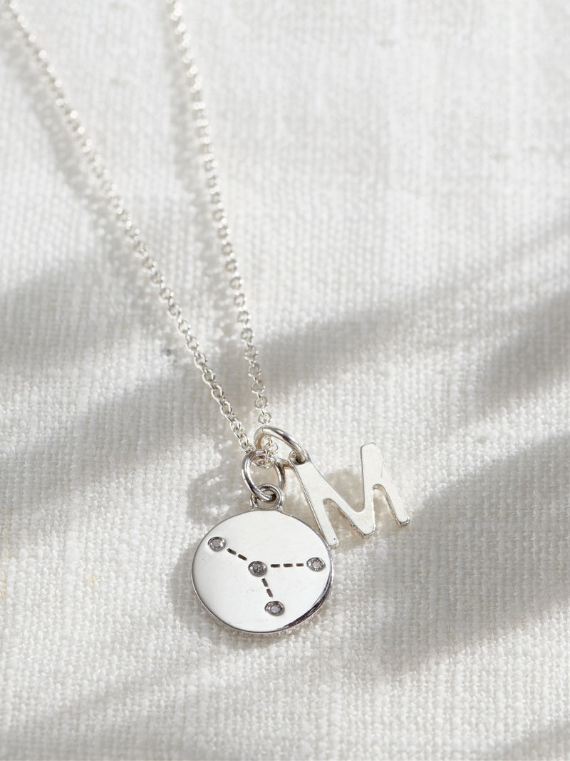 Posh Totty Designs personalised constellation necklace with 18 inch chain, imported from the UK
