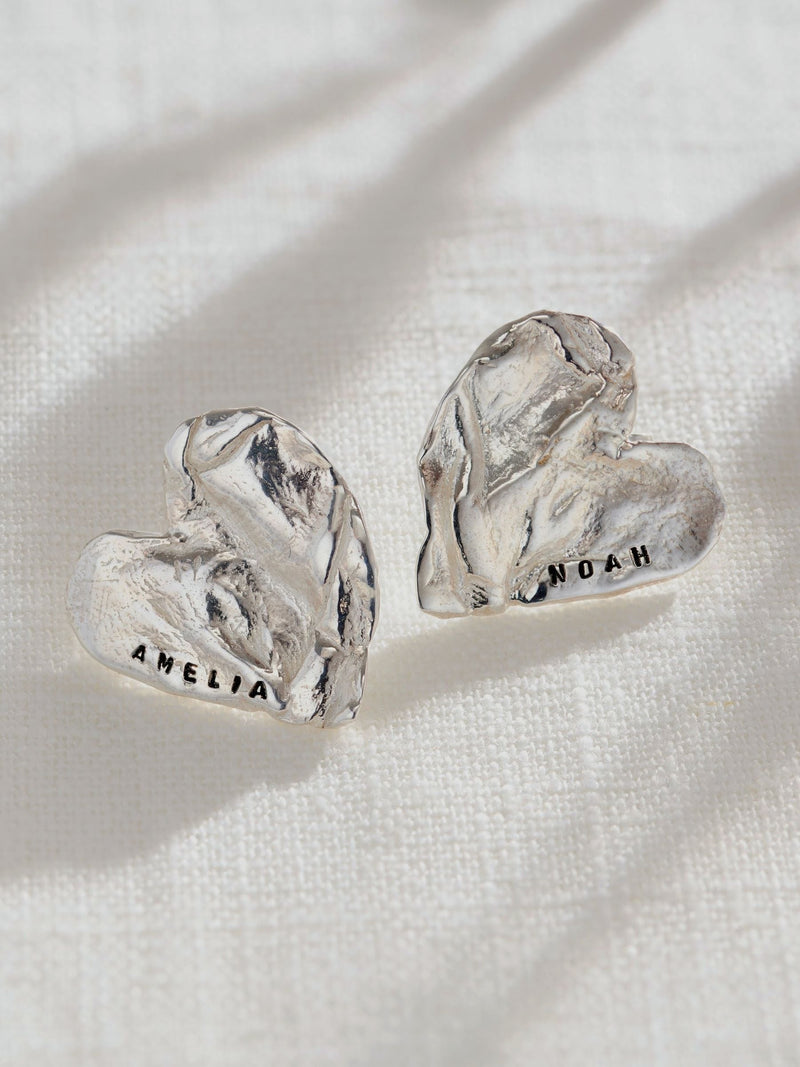 Posh Totty Designs Fortune Heart stud earrings 2cm imported from the UK