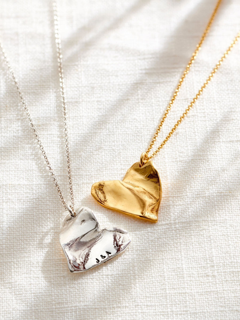 Posh Totty Designs Personalised Fortune Heart Charm Necklace, imported from the UK
