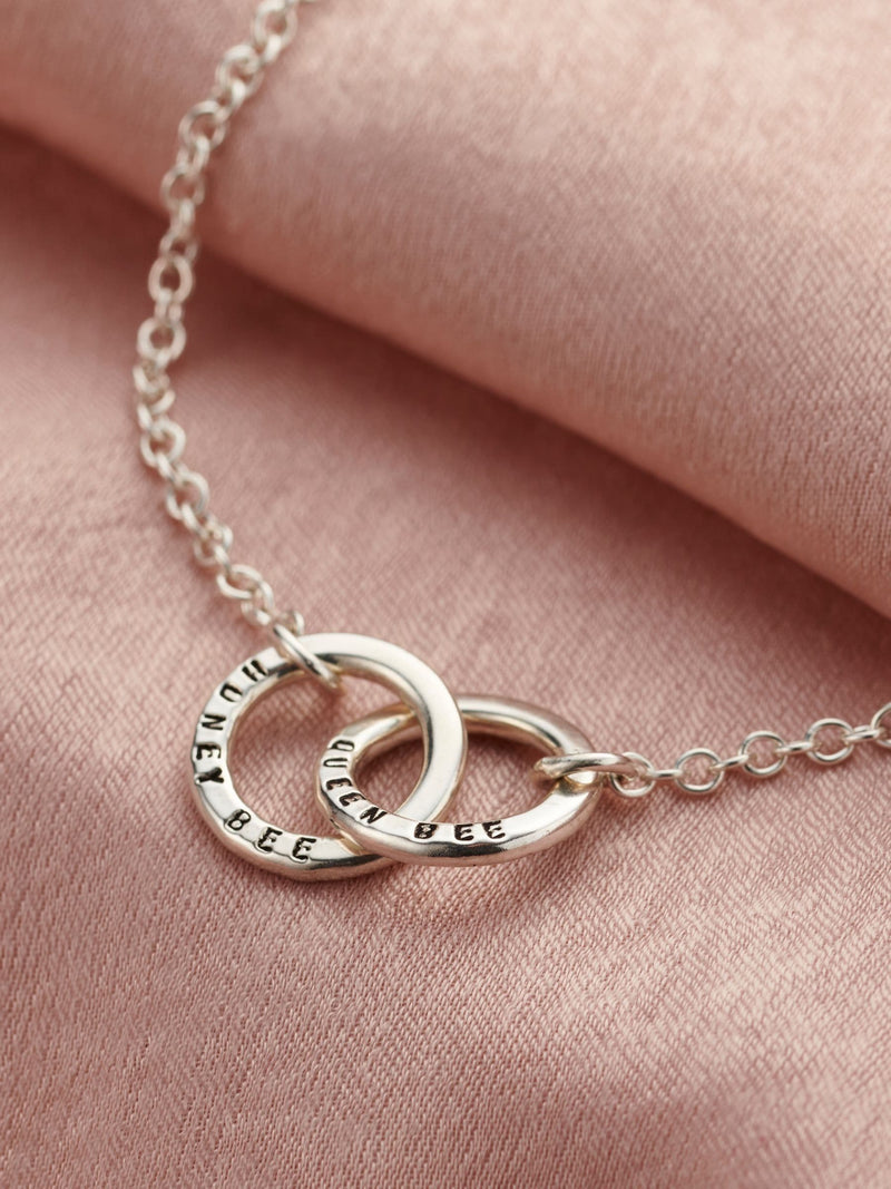 Posh Totty Designs double hoop names bracelet 19cm, imported from the UK