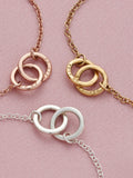 Posh Totty Designs double hoop names bracelet 19cm, imported from the UK