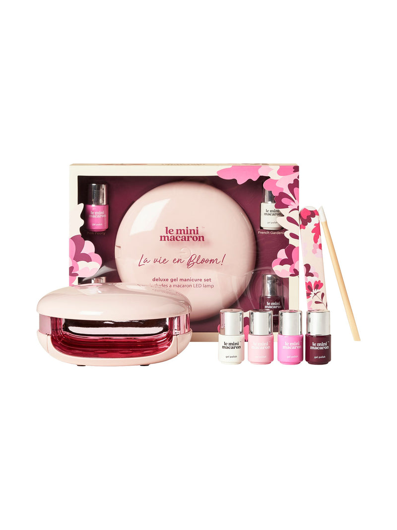 Le Mini Macaron Deluxe Gel Manicure Kit La Vie En Bloom, imported from the UK
