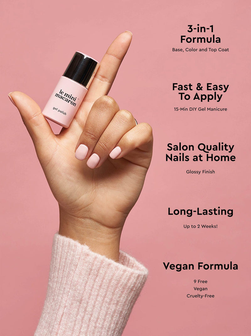 Le Mini Macaron Deluxe Gel Manicure Kit La Vie En Bloom, imported from the UK