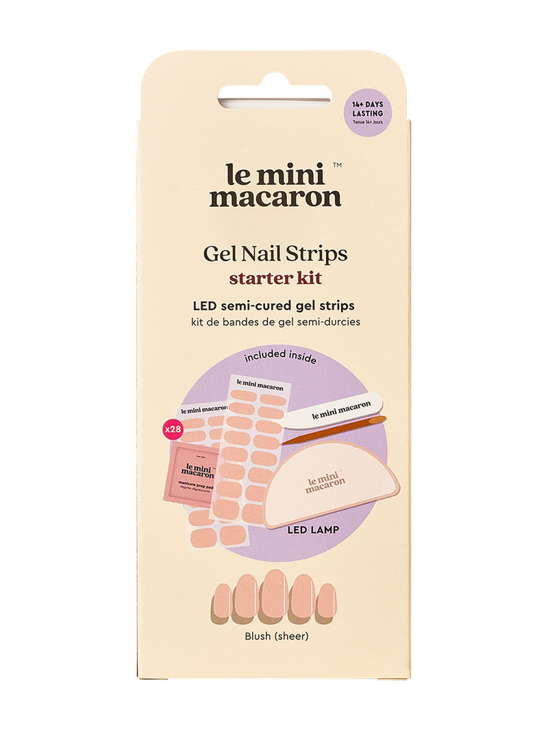Le Mini Macaron blush semi cured gel strips starter kit, UK version