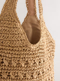 Natural raffia effect shoulder bag (British brand)
