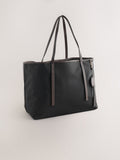 Black nylon shoulder bag with zip pocket, tote style (British brand)