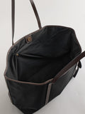 Black nylon shoulder bag with zip pocket, tote style (British brand)