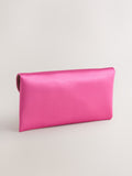 Pink clutch bag with chain strap (British brand)