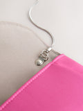 Pink clutch bag with chain strap (British brand)