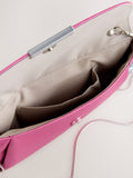 Pink clutch bag with chain strap (British brand)