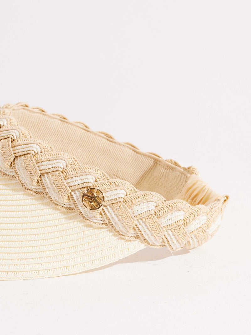 Seaspray white Amelia braided visor hat (British brand)