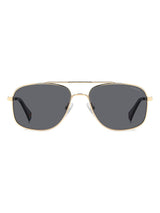Next Polaroid Gold Rectangular Sunglasses- Buy online at McGrocer
