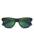 Polaroid Black Panthos sunglasses with green mirrored lenses (British brand)