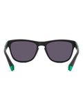 Polaroid Black Panthos sunglasses with green mirrored lenses (British brand)