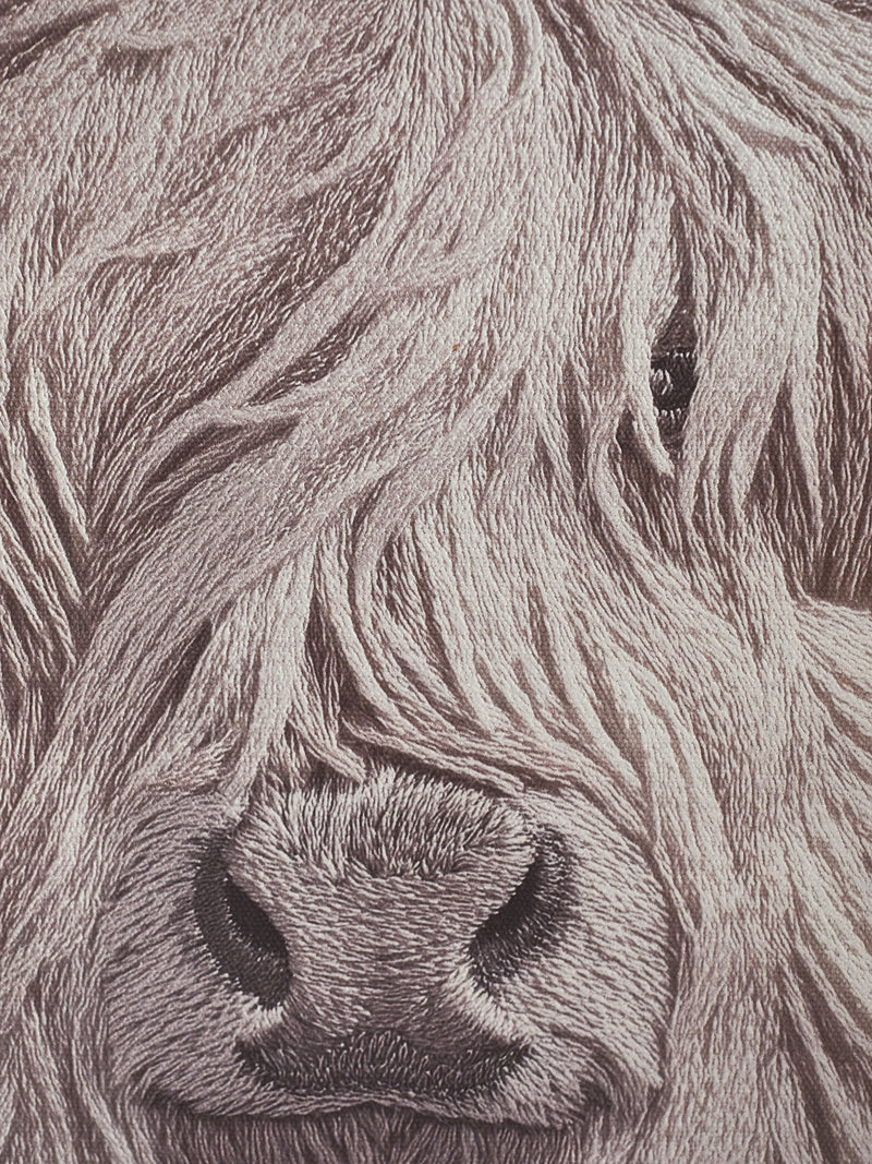 Neutral Hamish the Highland Cow 3D carved framed wall art (British brand)
