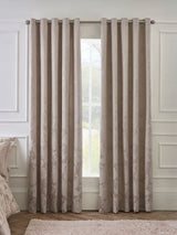 Next Catherine Lansfield Champagne Gold Opulent Jacquard Lined Eyelet Curtains 66cm x 90cm- Buy online at McGrocer